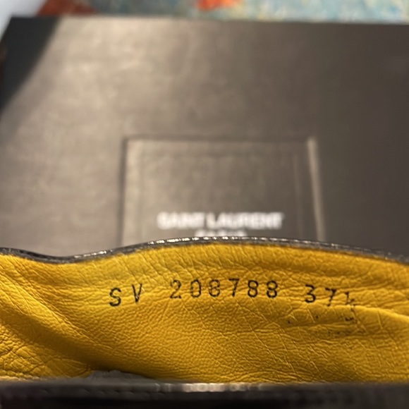 YSL AUTHENTIC Boots black patent high heeled booties with yellow soles! - Picture 7 of 13